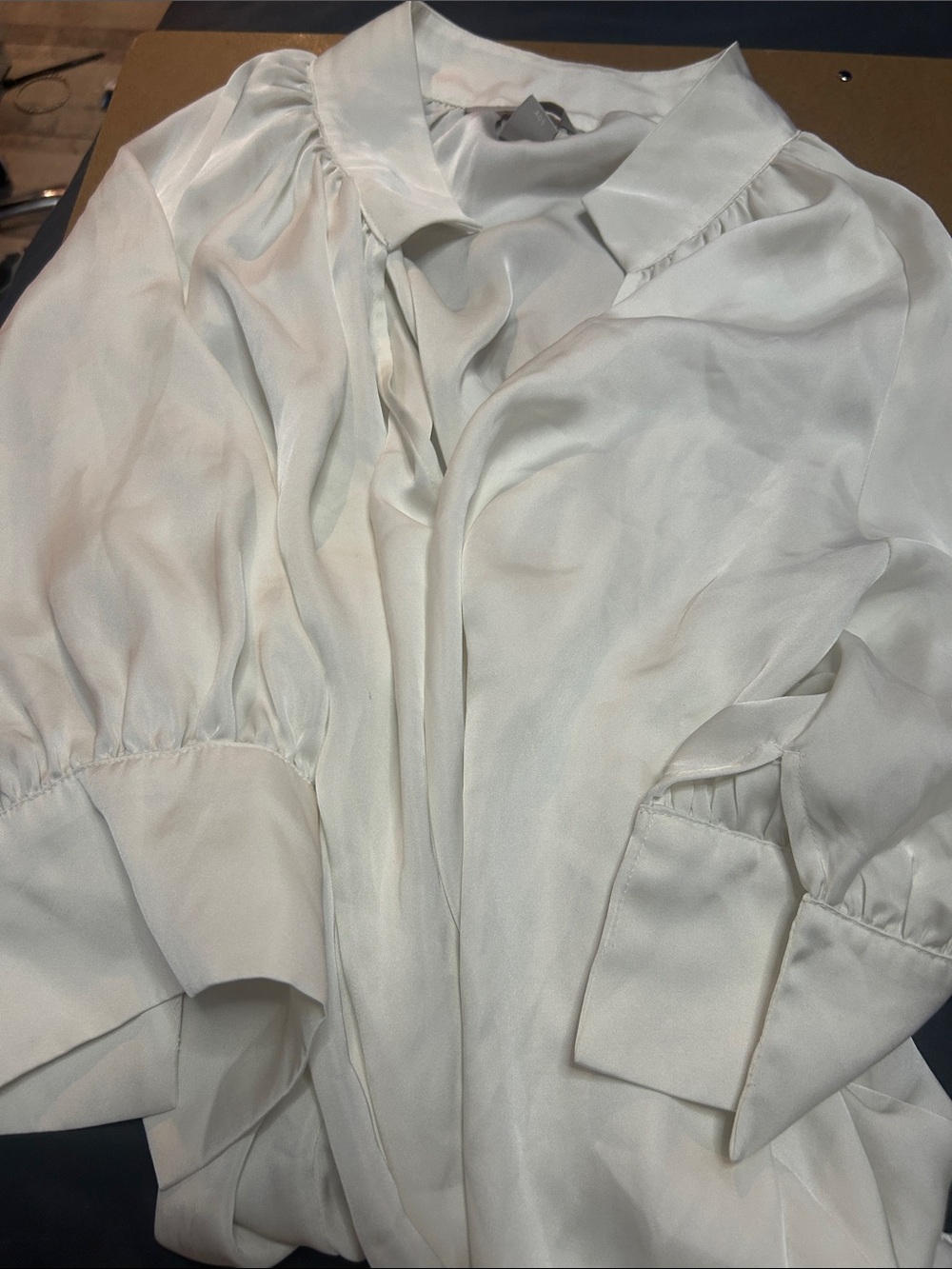 H&M white Satin Blouse